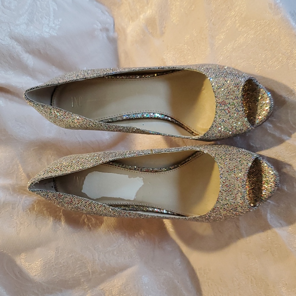 Glittery Silver Heels - image 3